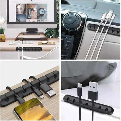 Silicone USB Cable Clip - Adhesive Desk Cord Organizer