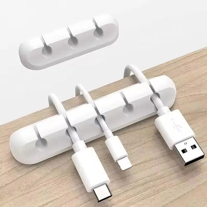Silicone USB Cable Clip - Adhesive Desk Cord Organizer