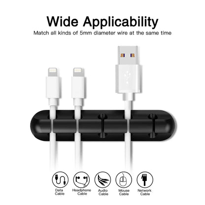 Silicone USB Cable Clip - Adhesive Desk Cord Organizer