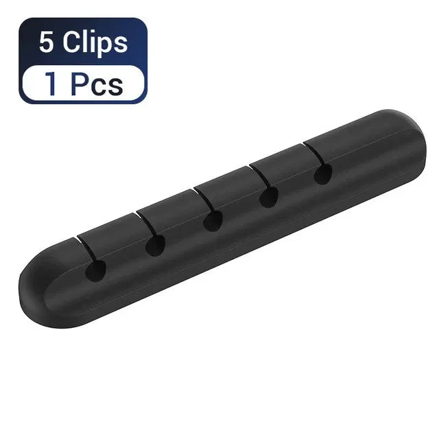 Silicone USB Cable Clip - Adhesive Desk Cord Organizer